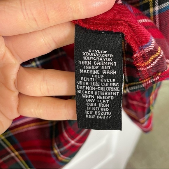 Sanctuary Button Front Tartan Plaid Boyfriend Pocket Shirt NWT - Picture 8 of 10